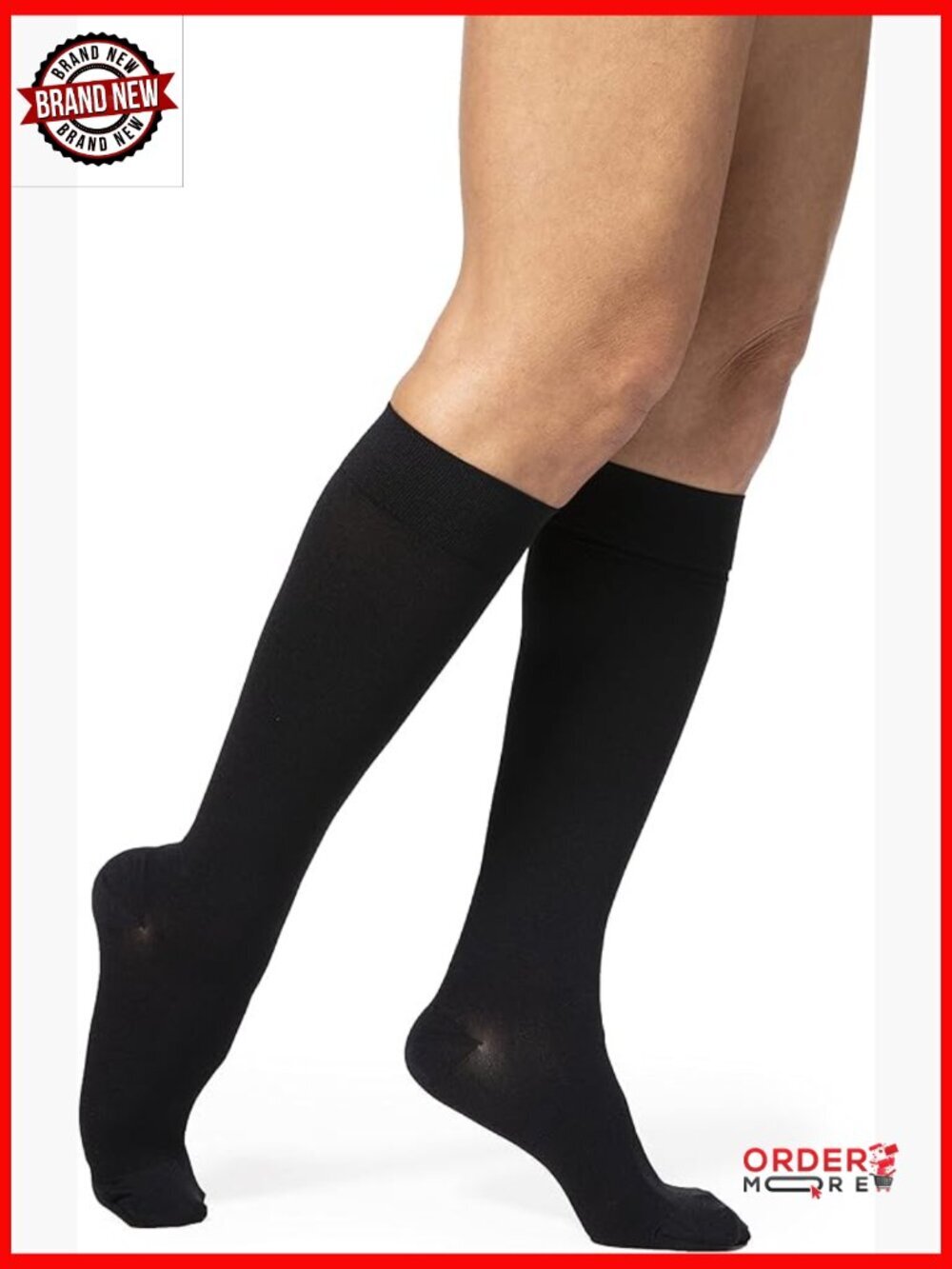 Compression Calf-High Socks 20-30mmHg Closed Toe Everyday Support Small Long